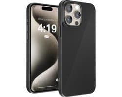 My Case telefoonhoesje geschikt voor Apple iPhone 15 Pro hoesje Zwart siliconen - backcover hoes - optimale bescherming - zwart